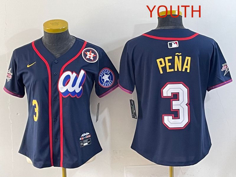 Youth 2025 Houston Astros #3 Pena Drak Blue All star Nike MLB Jersey style 11